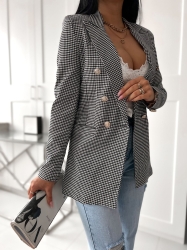 Fashion Studio Marynarka w pepitkę - Taliowana marynarka o ponadczasowym wzorze.