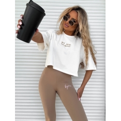 T-shirt pudełkowy BOSSY – ecru ONESIZE